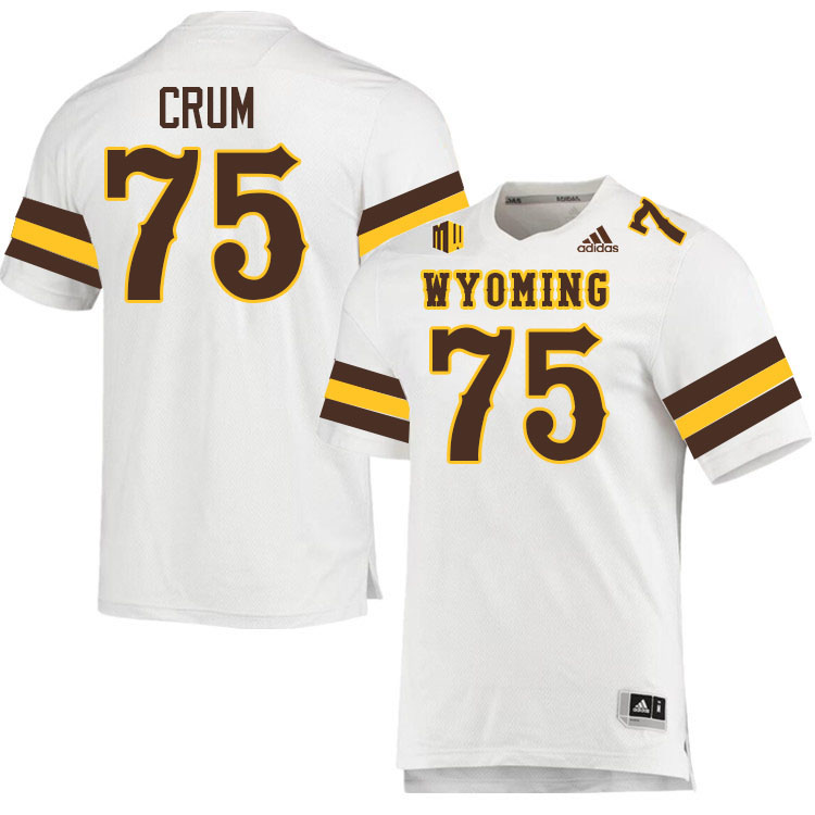 Wyoming Cowboys #75 Frank Crum College Football Jerseys,Uniforms-White Wyoming Cowboys #75 Frank Crum College Football Jerseys,Uniforms-White